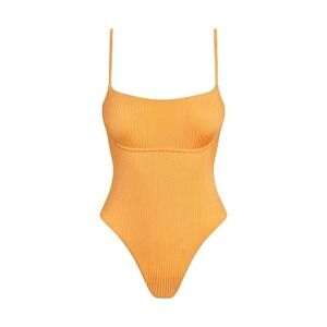 Monday Swimwear Orange Ribbed One-Piece Swimsuit